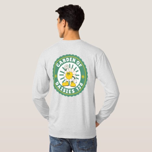Tuin van Daisies Retro T-shirt (Achterkant volledig)