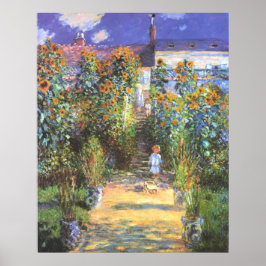 Tuin van de artiest te Vetheuil - Claude Monet Poster