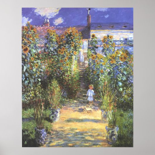 Tuin van de artiest te Vetheuil - Claude Monet Poster (Voorkant)