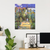 Tuin van de artiest te Vetheuil - Claude Monet Poster (Thuiskantoor)
