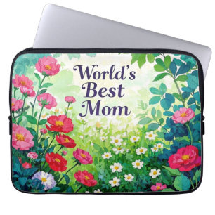 Tuin van de bloemen - de beste moeder ter wereld laptop sleeve