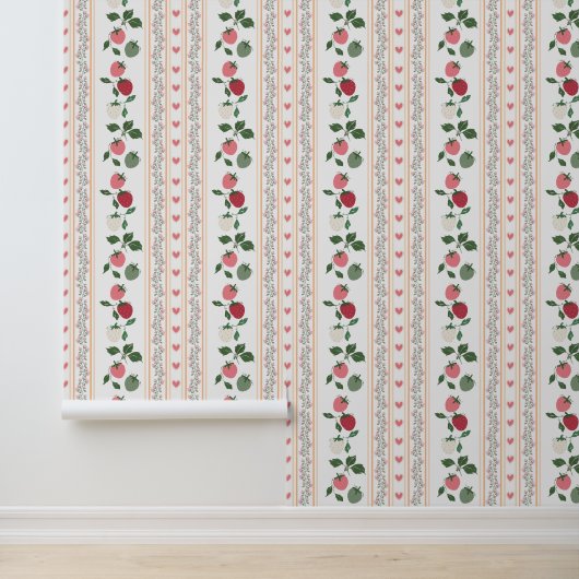 Tuin van de cottage aardbei patroon behang (Applicatie)