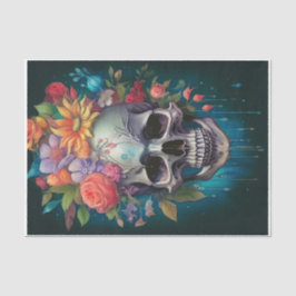 Tuin van de Doden, Schedel & Bloemenkroon Tissuepapier