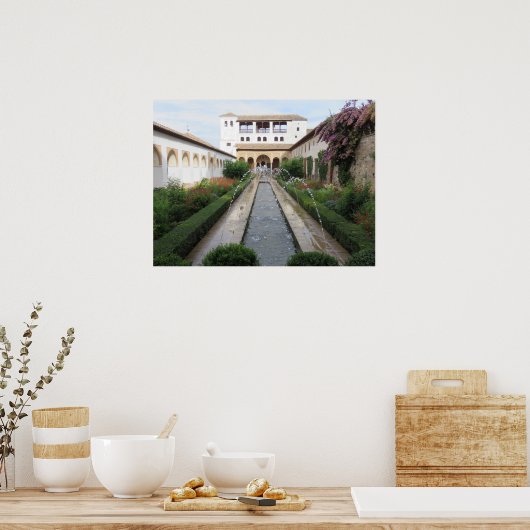 Tuin van de Generalife, Alhambra, Spanje - Poster (Keuken)