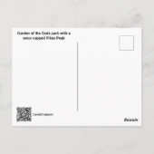 Tuin van de Goden met sneeuw bedekte Pikes Peak Briefkaart (Achterkant)