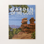 Tuin van de Gods Colorado  Legpuzzel<br><div class="desc">Tuin van het vectorkunstontwerp Gods. Dit natuurpark,  gelegen aan de basis van de Pikes Peak,  biedt verbluffende geologische formaties,  het klimmen van de rots en de natuur.</div>