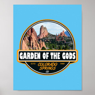 Tuin van de Gods Colorado Springs Travel Emblem Poster