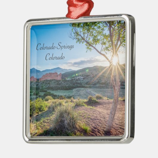 Tuin van de Gods Tree Sunburst Square Ornament (Links)