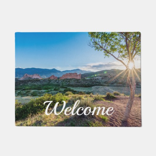 Tuin van de Gods Tree Sunburst Welcome Doormat Deurmat (Voorkant)