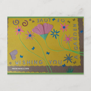 Tuin van de liefde groen   Blue Beach Song™-Briefk Briefkaart