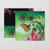 TUIN VAN DE MELISSA 2, helder rood, roze groen Kaart (Voorkant / Achterkant)