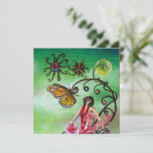 TUIN VAN DE MELISSA 2, helder rood, roze groen Kaart (Staand voorkant)