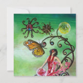 TUIN VAN DE MELISSA 2, helder rood, roze groen Kaart (Voorkant)