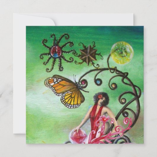 TUIN VAN DE MELISSA 2, helderrood, roze groen Kaart (Voorkant)