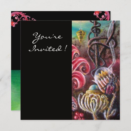 TUIN VAN DE MELISSA 2, Zwart, Wit, Fuchsia Kaart (Voorkant / Achterkant)