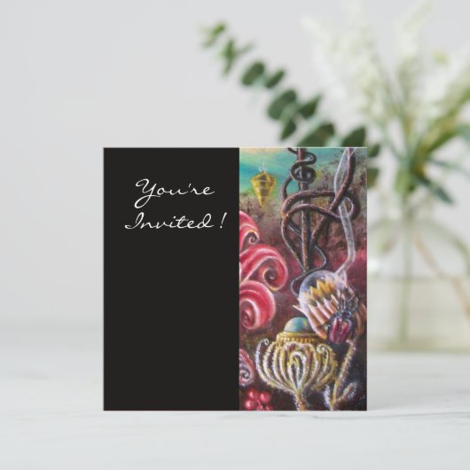 TUIN VAN DE MELISSA 2, Zwart, Wit, Fuchsia Kaart (Staand voorkant)