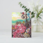 TUIN VAN DE MELISSA, helder rood, roze blauw Kaart (Staand voorkant)