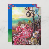 TUIN VAN DE MELISSA, helder rood, roze blauw Kaart (Voorkant / Achterkant)