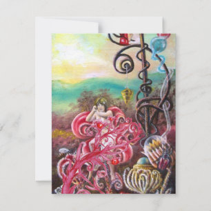 TUIN VAN DE MELISSA, helder rood, roze blauw Kaart