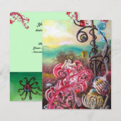 TUIN VAN DE MELISSA, helder rood, roze groen Kaart (Voorkant / Achterkant)