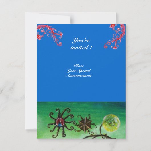 TUIN VAN DE MELISSA, helderrood, roze blauw Kaart (Achterkant)