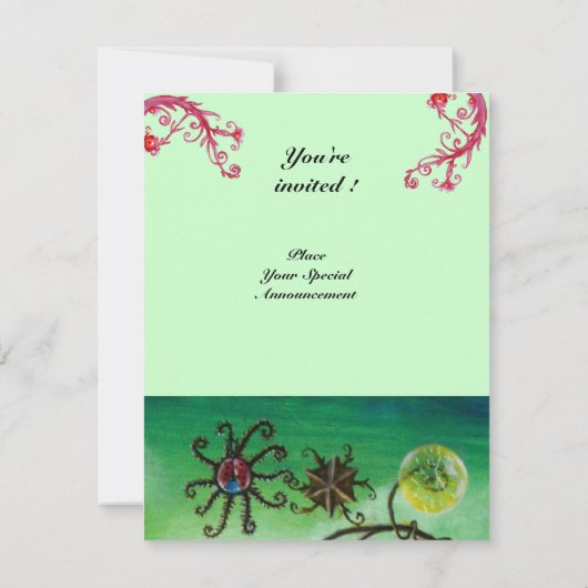 TUIN VAN DE MELISSA, helderrood, roze groen Kaart (Achterkant)