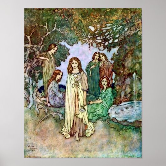 Tuin van de Paradise Edmund Dulac Art Poster (Voorkant)