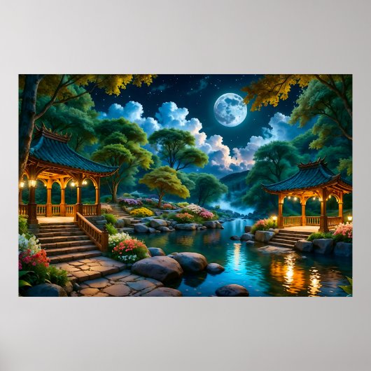 Tuin van de stille nacht poster (Voorkant)