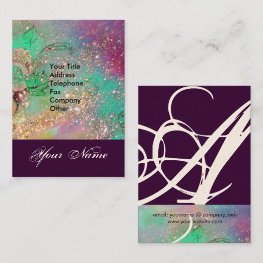 TUIN VAN DE VERLOREN SCHADUWEN MONOGRAM 1 VISITEKAARTJE (Voorkant / Achterkant)