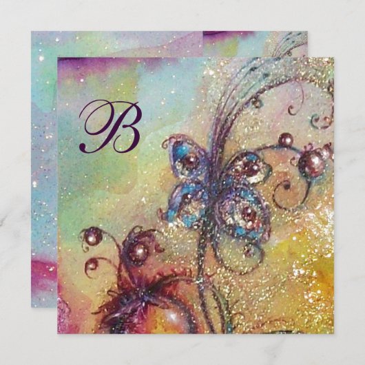 TUIN VAN DE VERLOREN SCHADUWEN,VLINDER Monogram Go Aankondiging (Voorkant / Achterkant)