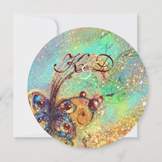 TUIN VAN DE VERLOREN SCHADUWEN / VLINDER MONOGRAM KAART (Achterkant)