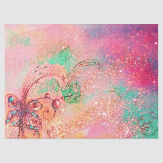 TUIN VAN DE VERLOREN SCHADUWEN -VLINDERPLANT Roze Tissuepapier (Voorkant)