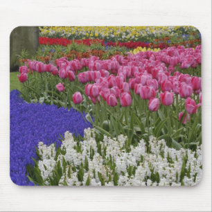 Tuin van druifhyacint, hyacint en tulpen, muismat