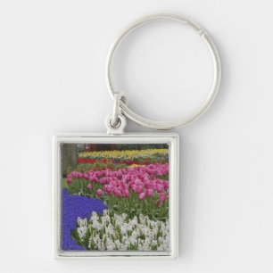 Tuin van druifhyacint, hyacint en tulpen, sleutelhanger