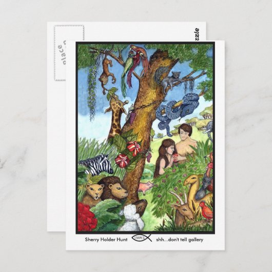 Tuin van Eden briefkaart (Voorkant / Achterkant)