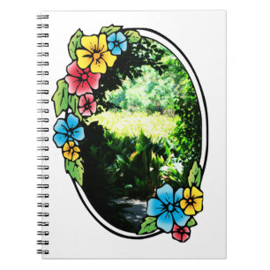 Tuin van Eden met kleurrijk Lijst Notitieboek