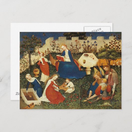 Tuin van Eden middeleeuwse kunst Briefkaart (Voorkant / Achterkant)
