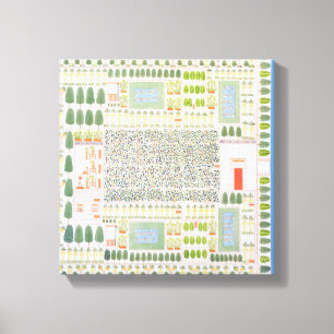 Tuin van een hoge ranking Egyptische directeur, va Canvas Afdruk