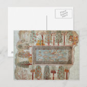 Tuin van een privéterrein met een sieroog briefkaart (Voorkant / Achterkant)