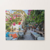 Tuin van een restaurant in Alacati, Izmir, Turkije Legpuzzel (Horizontaal)