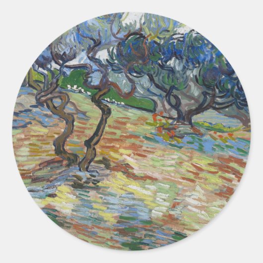Tuin van Gethsemane, berg Olijven van Gogh Ronde Sticker (Voorkant)