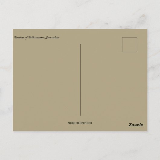 Tuin van Gethsemane Jeruzalem Briefkaart (Achterkant)