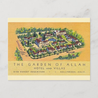 Tuin van het Allah Hotel-kleurenbriefkaart Briefkaart