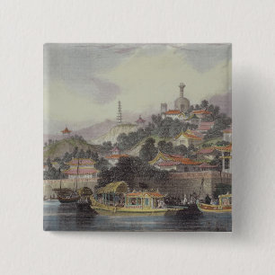 Tuin van het keizerpaleis, Peking, uit China Vierkante Button 5,1 Cm