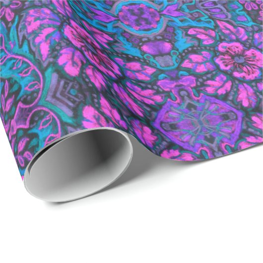 Tuin van het Magic Flowers Bohemian Arabesque Patt Cadeaupapier (Rol Hoek)