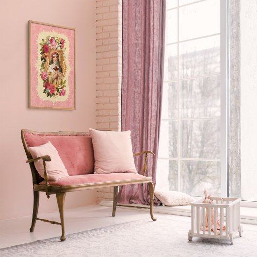 Tuin van het Poster Saint Roos in roze