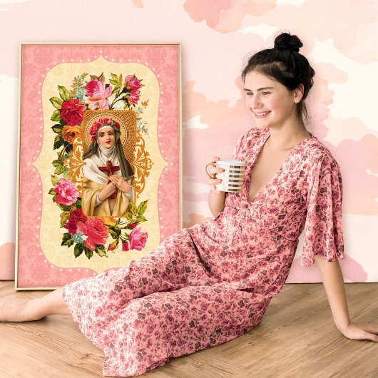 Tuin van het Poster Saint Roos in roze