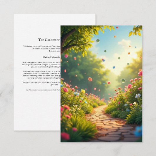 Tuin van Hoop Meditatie Kaart | Christelijke scrip (Voorkant / Achterkant)