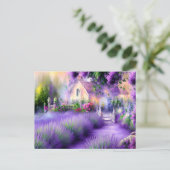 Tuin van Lavender Romantic Art Briefkaart (Staand voorkant)