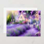 Tuin van Lavender Romantic Art Briefkaart (Voorkant / Achterkant)